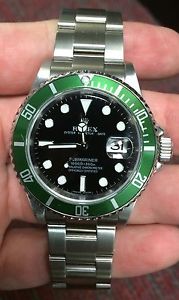 ROLEX SS 16610LV Green Bezel Anniversary Submariner 'V'SERIES 40MM 3135 Movement