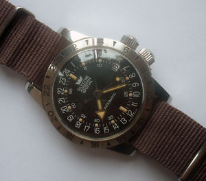 Very Rare 60s Glycine Airman Special 24 Hour Modele Depose US Military Watch