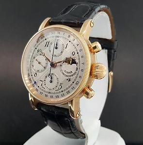 Chronoswiss Lunar CH7521LR Chronograph 38mm Watch 18k Rose Gold - Numbered # 001