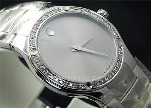 NEW MEN'S MOVADO SE 0605789 SILVER DIAL 0.70ct APPROXIMATELY DIAMOND WATCH *****