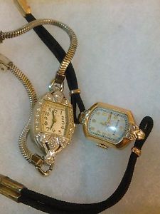 Vintage Platinum Swiss & ladies 14k gold with diamonds watches