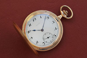 ELECTION CHRONOMETER 14K GOLD FULL HUNTER POCKET WATCH