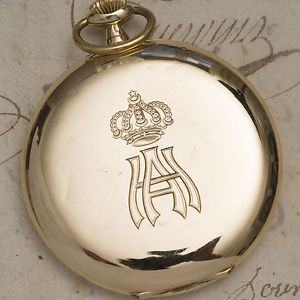 Antique 18k Gold GIFT ABBAS II HILMI PASHA -KHEDIVE OF EGYPT Hunter Pocket Watch