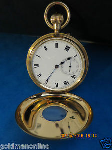 HEAVY 18CT GOLD 1919 HALF HUNTER POCKET WATCH by ARMY & NAVY  Just 