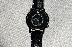 Men's Movado Red Label Calendomatic Black 42mm With Alligator Strap Watch black