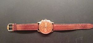Vintage Mens Chronographe Suisse Ancre 17 Rubis 18K Gold Watch
