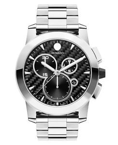 New Movado Swiss Chronograph Vizio Stainless Steel Bracelet Men' s Watch 0606551