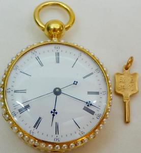 MUSEUM historic Chinese Qing Dynasty Bovet Duplex Gild&Enamel&SEA PEARLS watch