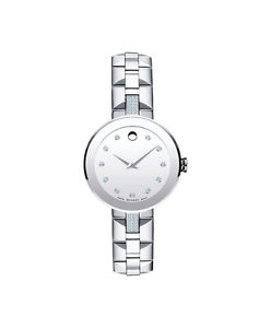 NEW MOVADO SAPPHIRE DIAMOND MIRROR DIAL WOMEN'S WATCH 0606815