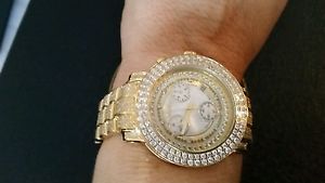 Joe Rodeo women's diamond watch gold color. 10 cts in diamonds.