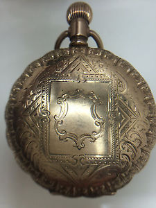 Elgin 1898 14K Solid Gold Pocket watch 15 jewel ornate scalloped edge beautiful