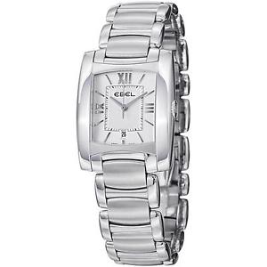 EBEL BRASILIA DAMEN SILBER ËDELSTAHL ARMBAND & GEHÄUSE DATUM UHR 9257M32-64500