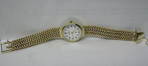 BEAUTIFUL LADY 14K SOLID GOLD VICENCE SWISS QUARTZ WATCH 34.5 GRAMS ADJUSTABLE