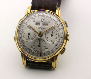 Vintage 18K Fancy Gold Cased LePhare Triple Date Chronograph Valjoux 72C Project