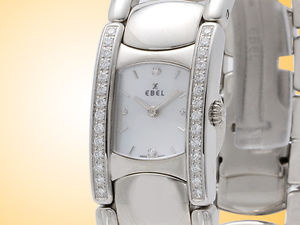 Ebel Beluga Manchette Stainless Steel / Diamonds Quartz Ladies Watch