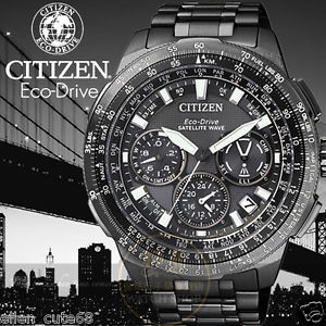 Citizen Elegant 47mm Eco Drive Satellite Wave GPS Titanium CC9025-51E Black PVD
