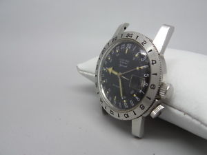 Vintage GLYCINE AIRMAN SPECIAL Automatic 24Hr Stainless Steel Watch.