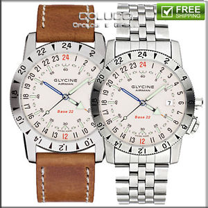 GLYCINE watch AIRMAN BASE 22 white dial - bianco - ref 3887-11