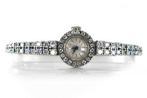 Cocktail Uhr Ebel 41696 15mm 750 Weißgold Handaufzug Diamanten [BRORS 12943]