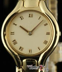 Ebel Beluga Ladies 25mm 18K Yellow Gold Cream Roman Dial Quartz 2Y Warranty #608