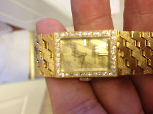 AP Audemars Piguet 18K YG Ladies Manual Florentine Bracelet Watch 40x diamond