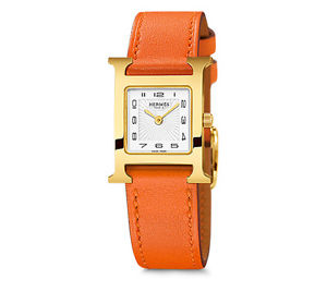 Hermes H hour/Heure H gold-plated watch