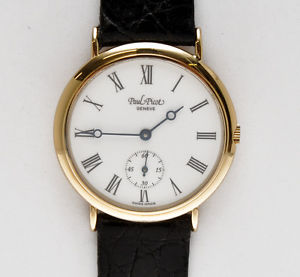 Paul Picot demi-plat 18k gold 33mm dress man's watch new nuovo in box