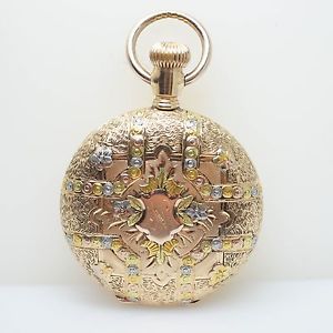 Antique 1894 Elgin Pocket Watch 14k Yellow, White, & Rose Gold Running Great