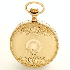 Heavy 14K Gold 16-Size Hunter Case 23-Jewel Riverside Maximus Pocket Watch C1907