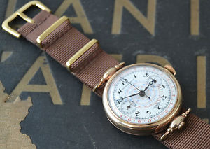 ULTRA RARE UNIVERSAL WATCH REGIA MARINA SAVOIA KNOT CHRONOGRAPH 18k GOLD PLATED