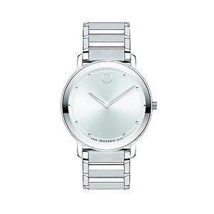 MOVADO MEN'S STEEL BRACELET & CASE QUARTZ SILVER-TONE DIAL WATCH 0606881