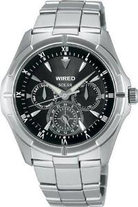 WIRED Solar Mens Watch AGAD032 hard curve Rex