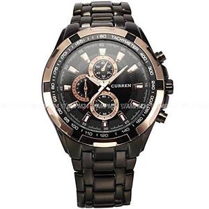 AMPM24 Rose Gold Black Men's Stainless Steel Band Analog Sport Quartz Wrist Wa