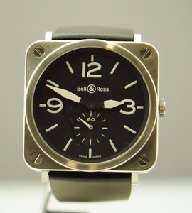 BELL & ROSS BRS-BLC-ST AVIATION SS QUARTZ BLACK DIAL LADIES WATCH