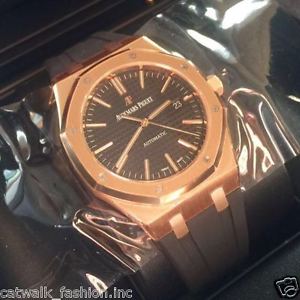 Audemars Piguet Royal Oak Rose Gold Black Dial 15400OR.OO.D002CR.01 Brand New