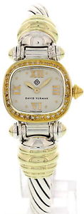 Ladies David Yurman Sterling Silver & 14k Yellow Gold w/ Diamonds