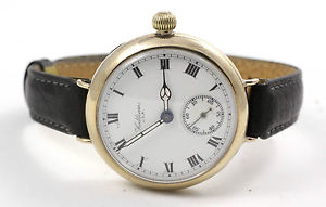 Antique Waltham 9ct Gold Trench Watch Military WW1 Great Condition