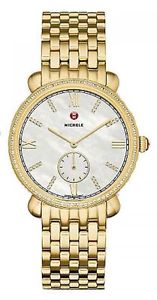 MICHELE WOMEN'S STAINLESS YELLOW GOLD GRACILE 114 DIAMOND  WATCH MWW26A000009
