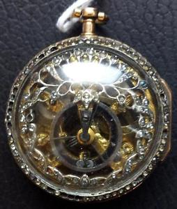 L’Epine Horloger du Roy : GOLD & Diamond Set Skeletonised Verge Fusee -1770c