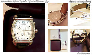 Philippe Charriol Watch w/Diamond Bezel, Black Alligator Band w/PAPERS, BOXES