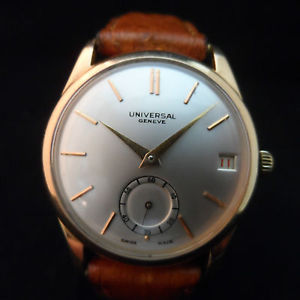 VINTAGE UNIVERSAL GENEVE 18K SOLID PINK GOLD MENS AUTOMATIC WATCH