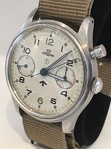 Lemania HS9 Royal Navy Fleet Air Arm Single Button Chronograph Watch - Very Rare
