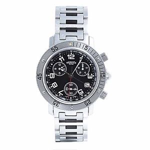 Pre-Owned HERMES Clipper CL2.910 Men's SS Black Dial Quartz Watch, MD