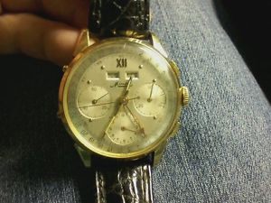Minerva watch Triple Chrno 18KT GOLD