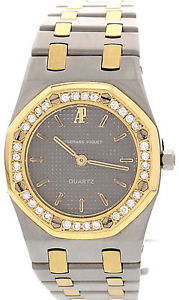 Ladies Audemars Piguet Royal Oak 18K Yellow Gold S/S & Diamond Watch