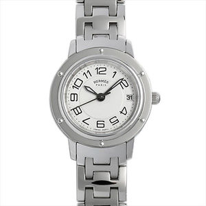 Used Watch Women HERMES Clipper PM W035318WW00 (CP1.210) Quartz Silver T7J