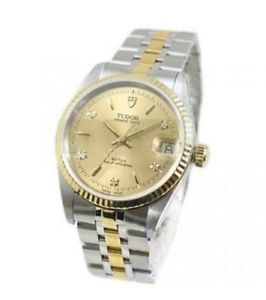 Tudor Princess Date Rotor Self Winding 18k Gold Steel Women Watch