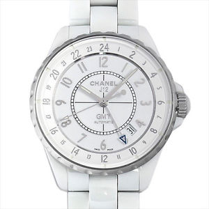 Used Watch Men CHANEL J12 GMT white ceramic H3103 Self-Winding white B0K