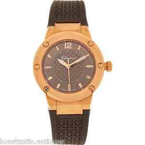 RRP £1160 SALVATORE FERRAGAMO Grey & Gold Tone Analogue Watch great gift