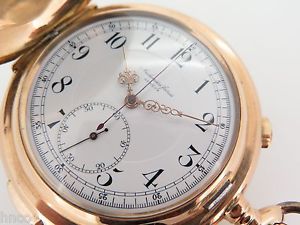 LARGE 62MM AUDEMARS FRERES 1/4 REPEATING CHRONOGRAPH 14k GOLD POCKET WATCH